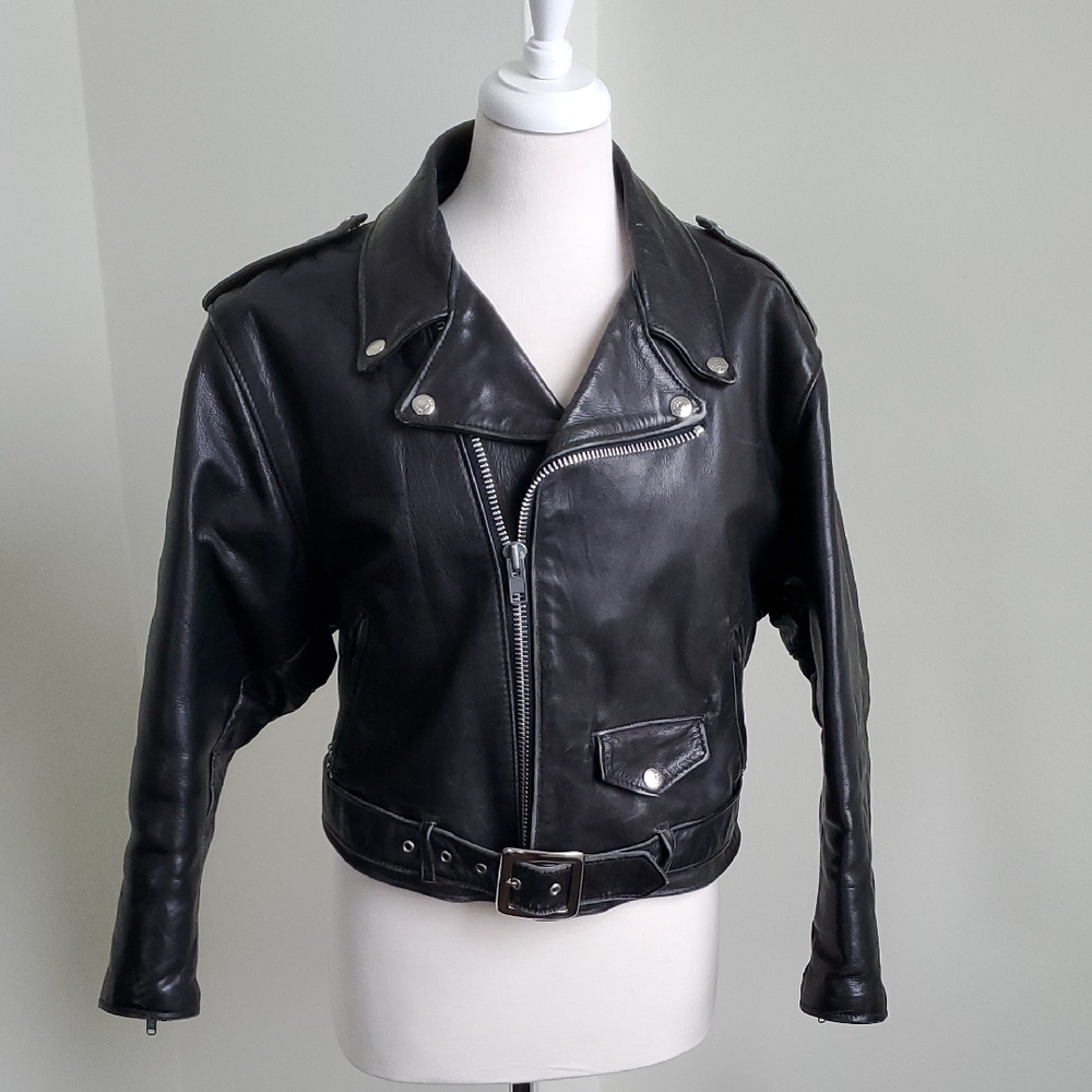 Vintage Schott Perfecto Womens 108W '90s Black Leather Motorcycle Jacket Sz 12